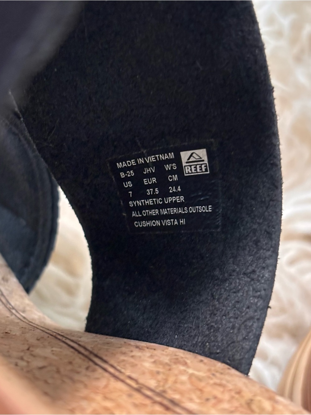 Reef Women’s Black Cork Slide Sandals - Picture 3 of 4